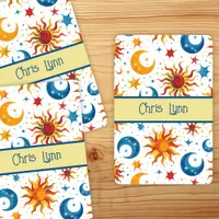 Mod Abstract Sun Moon and Stars Colorful  Jumbo Poker Cards