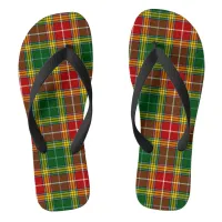 Grant Tartan Red Green and Yellow Adult Flip Flops