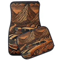 1980s Car in Dramatic Landscape Car Floor Mat