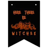 Here There Be Witches Bunting Flags