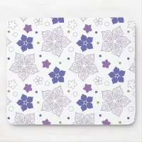 Purple & Green flower pattern  Mouse Pad