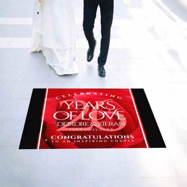 Elegant 26th Rose Wedding Anniversary Celebration Floor Decals