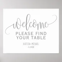 Rustic Wedding Find Your Table Sign (Gray)