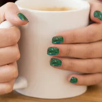 Peacock feathers, abstract - pattern in acrylic  minx nail art