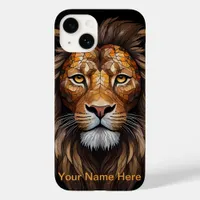 Mosaic Lion Stained Glass Portrait  Case-Mate iPhone 14 Case