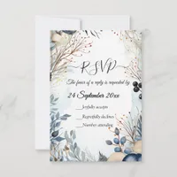 Ethereal Delicate Watercolor Serene Foliage   RSVP Card