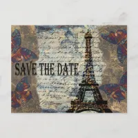 Vintage French Save the Date Announcement Postcard