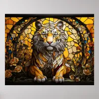 *~*  Golden AP68 TIGER Fantasy Stained Glass 5:4  Poster