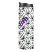 Black and White Abstract pattern Thermal Tumbler