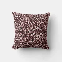 Red, Black and White Hearts Abstract Throw Pillow