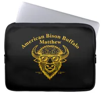 Bison Wearing Sunglasses With a Cool Expression Laptop Sleeve