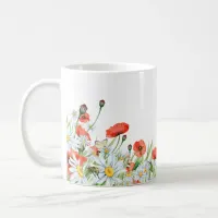 Poppies, Wildflowers, and Butterflies Floral Coffee Mug