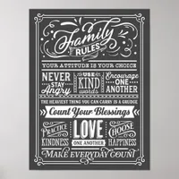 Gray Family Rules House Rules Cute Poster