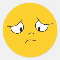 Orange Sad Face Face Stickers