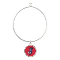 American Flag Letter "J" Bangle Bracelet & Charm