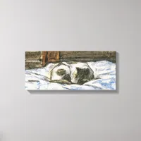 Cat Sleeping on a Bed by Claude Monet Canvas Print