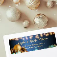 Festive Gold Christmas Bauble Return Address Label