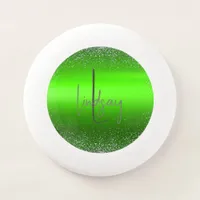 Green Brushed Metal Glitter Monogram Simple| Wham-O Frisbee