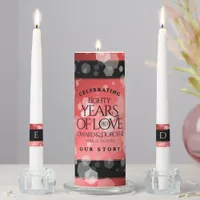 Elegant 80th Ruby Wedding Anniversary Celebration Unity Candle Set