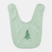 My First Christmas Sage green Pagoda  Baby Bib