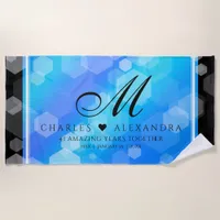 Elegant 41st Blue Topaz Wedding Anniversary Beach Towel