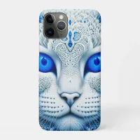 White Mystical Cat Ethereal AI Art iPhone 11 Pro Case