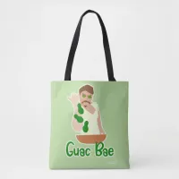 Guac Bae Funny Avocado Cartoon Chef Art Tote Bag