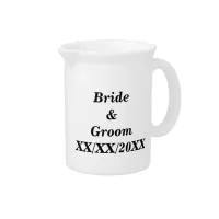 Personalized Bride and Groom with Date Beverage Pitcher