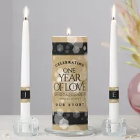 Elegant 1st Paper Wedding Anniversary Celebration Unity Candle Set