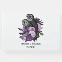 Purple Floral Owls Gothic Wedding Guest Book