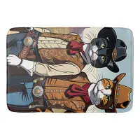 Cat Cowboys Bath Mat