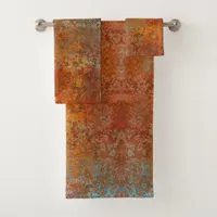 Rusty, Verdigris, Grunge Steampunk Bath Towel Set