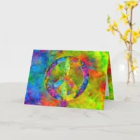 [Atomic Tie-Dye] Rainbow Colors Peace Sign Symbol Card