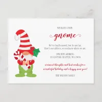 Cute Christmas Gnome We've Moved Holiday Moving Postcard
