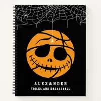 Halloween Basket Ball Trick or Basketball Birthday Notebook