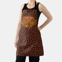 Hello Fall Glitter Pumpkin + Metallic Gold & Wine Apron