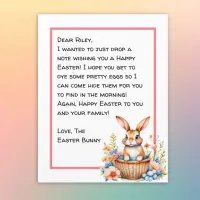 Personalized Happy Easter Bunny Letter