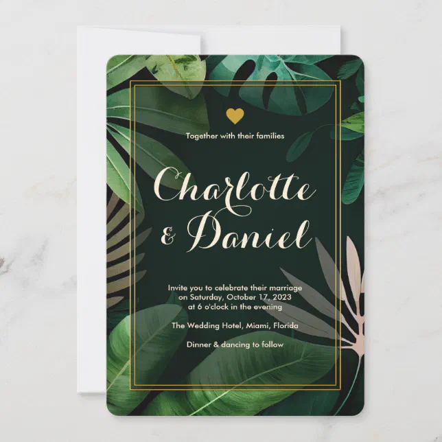 Topical Leaves Pattern | Wedding Invitation