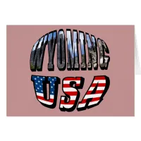 Wyoming Picture and USA Flag Text