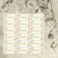 Vintage Blush Pink Floral Wedding Guest Address Sticker