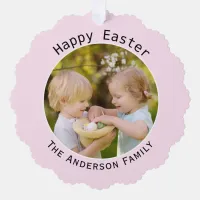 Personalized Happy Easter Photo Greeting Decor Ornament Card