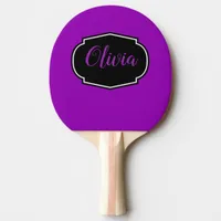 Vibrant, Bold Purple Personalized Ping Pong Paddle