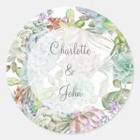 Desert Cactus Succulent Wedding stickers