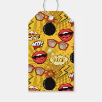 The Bomb Retro Lips Red/Gold ID553 Gift Tags
