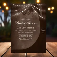 Brown Rustic Tree Lights Bridal Shower Invitation