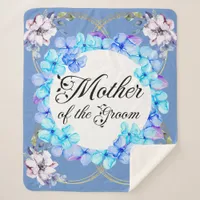 Mother of the Groom Watercolor Floral Bouquet  Sherpa Blanket