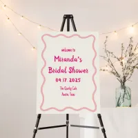 Hand Drawn Wavy Border Bridal Shower Welcome Sign