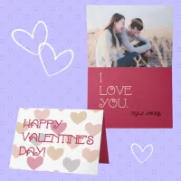 Valentine's Day Viva Magenta, Hearts, Photo Card