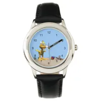 Cute Cartoon Duck and Crab on Beach Watch