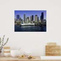 Pacific Northwest Seattle Ferry & Buildings Poster